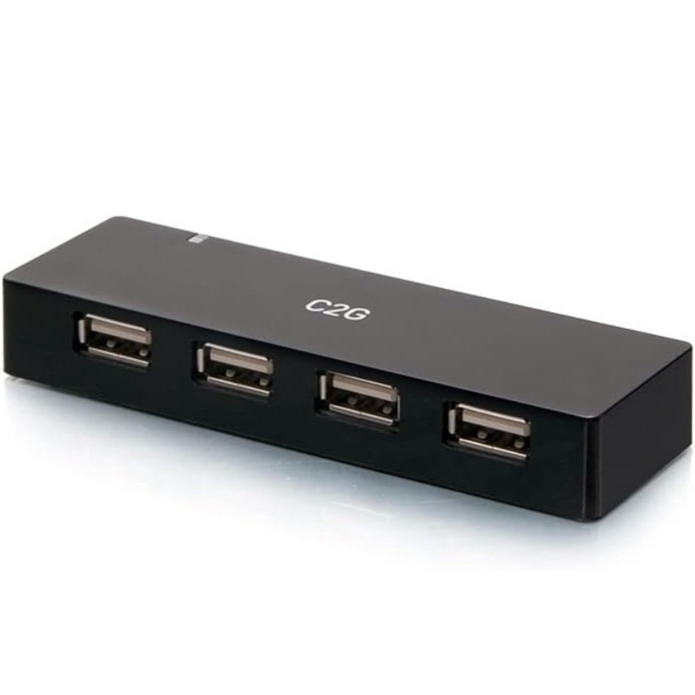 4- Port USB-A Hub with 5V 2A Power Supply C2G Compact Black USB Hub